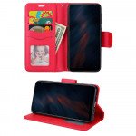 Wholesale Tuff Flip PU Leather Simple Wallet Case for Samsung Galaxy Note 20 Ultra (Red)
